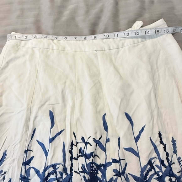 Coldwater Creek Cream Skater Skirt with Smocked Embellishments - Picture 3 of 6